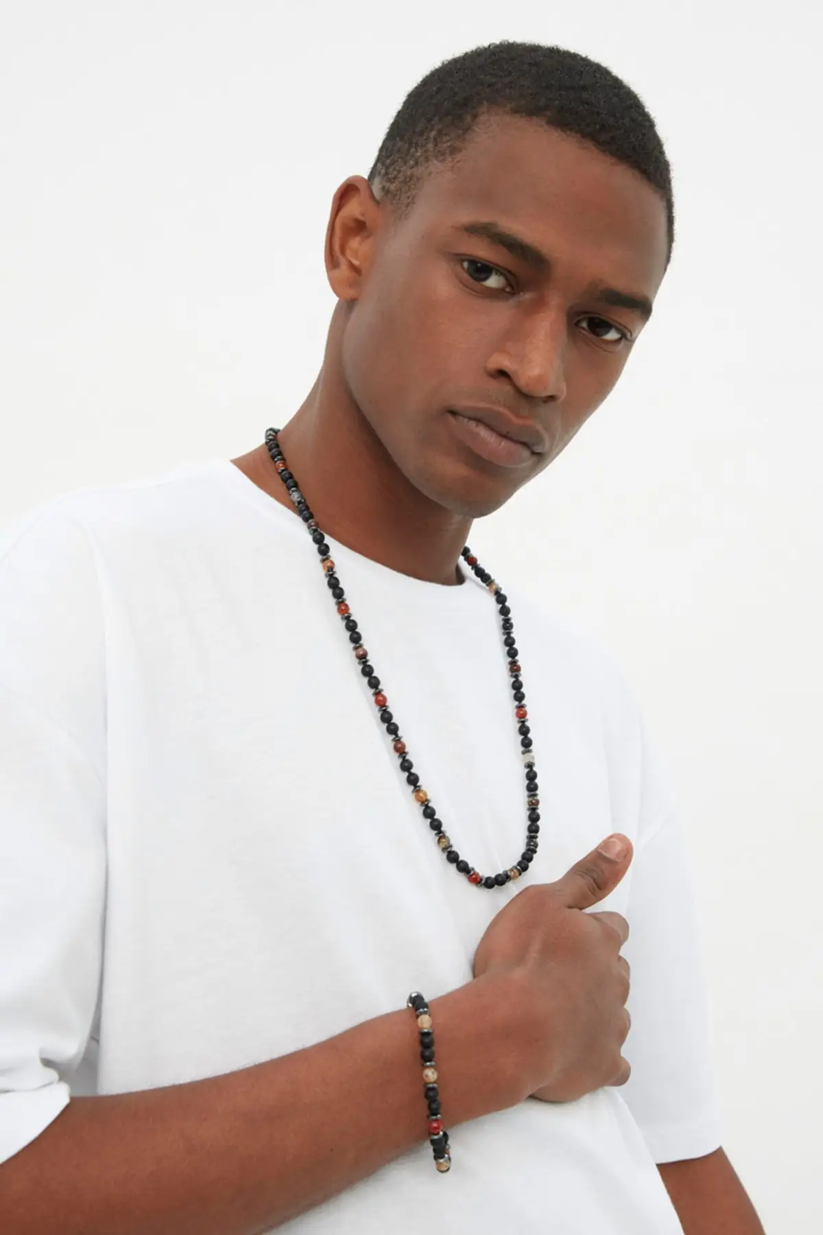 

Мужской браслет и ожерелье из натурального камня 2 s браслет, бижутерия TMNSS22BB0021