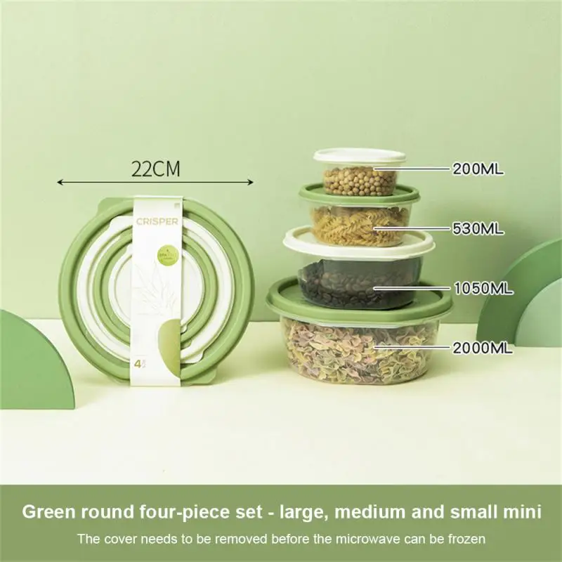 

Eco-friendly Refrigerator Sealing Box Lunchbox Round Sealing Box Food Storage Boxes Creative Plastic Lunch Box Wholesale