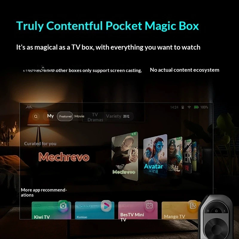Фото Интеллектуальный терминал RayNeo Magic Box с поддержкой беспроводной проекции экрана, расширением памяти через TF-карту, аккумулятором 4900 мАч, поддержкой трех режимов и 4K 60 кадров/с. №4