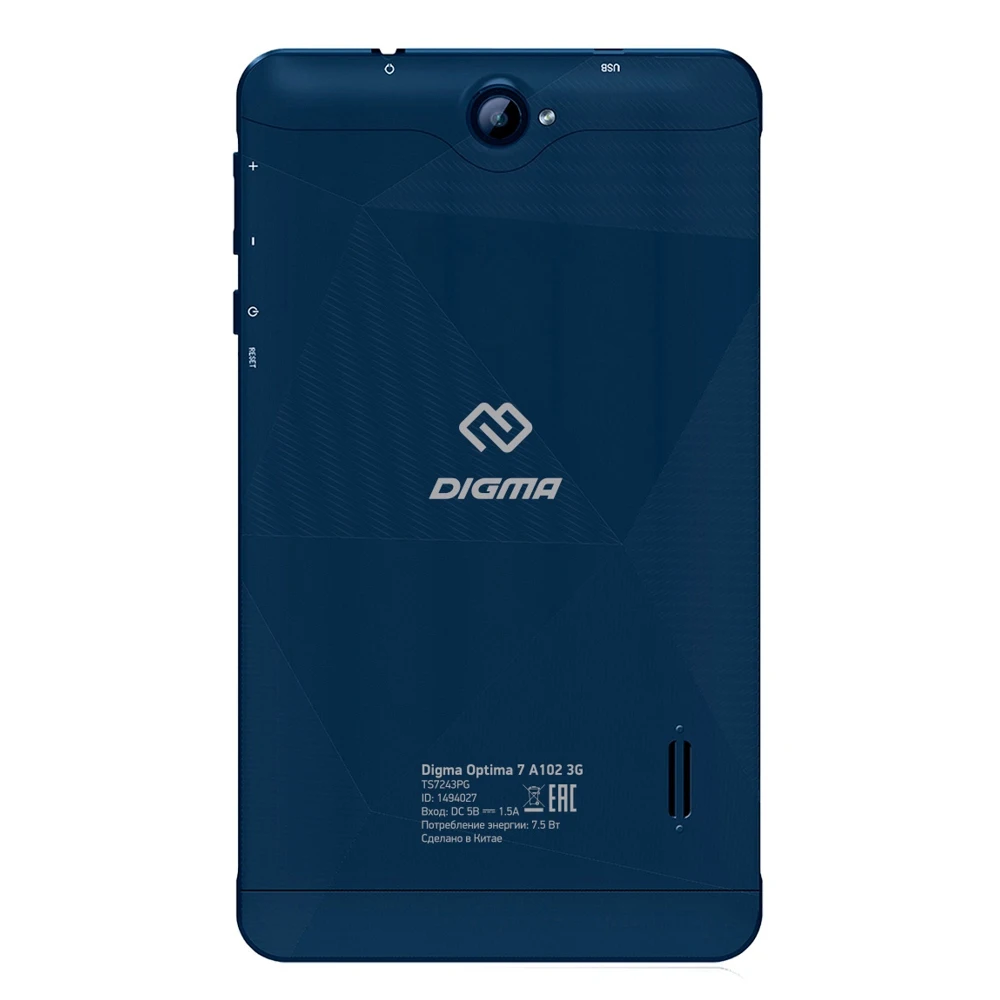 Планшет Digma Optima 7 A102 3G SC7731E 4C/1Gb/16Gb 7" IPS 1024x600/3G/And11.0Go/темно-синий/BT/GPS |