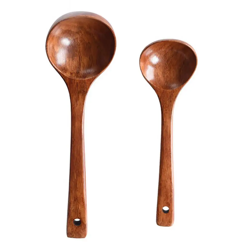 

Cooking Long Handle Wooden Ladle Soup Porridge Spoon Kitchen Tableware Tool Spoon Spoon Home Kid Spoon kitchen for Rice Soup