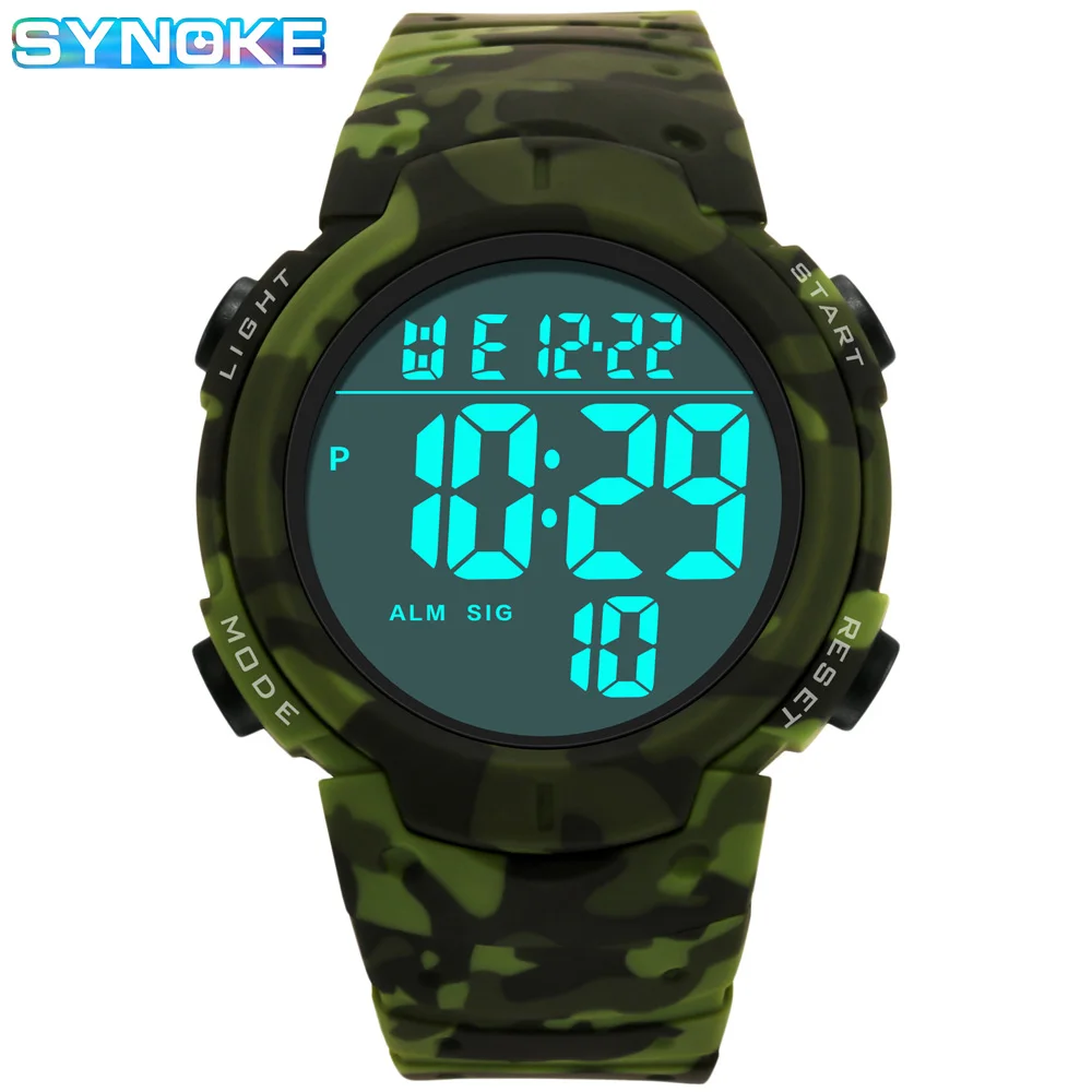 

SYNOKE Military Men Digital Watches Sports Big Numbers 50M Waterproof Watch Multifunction Alarm Male Clock Reloj Hombre