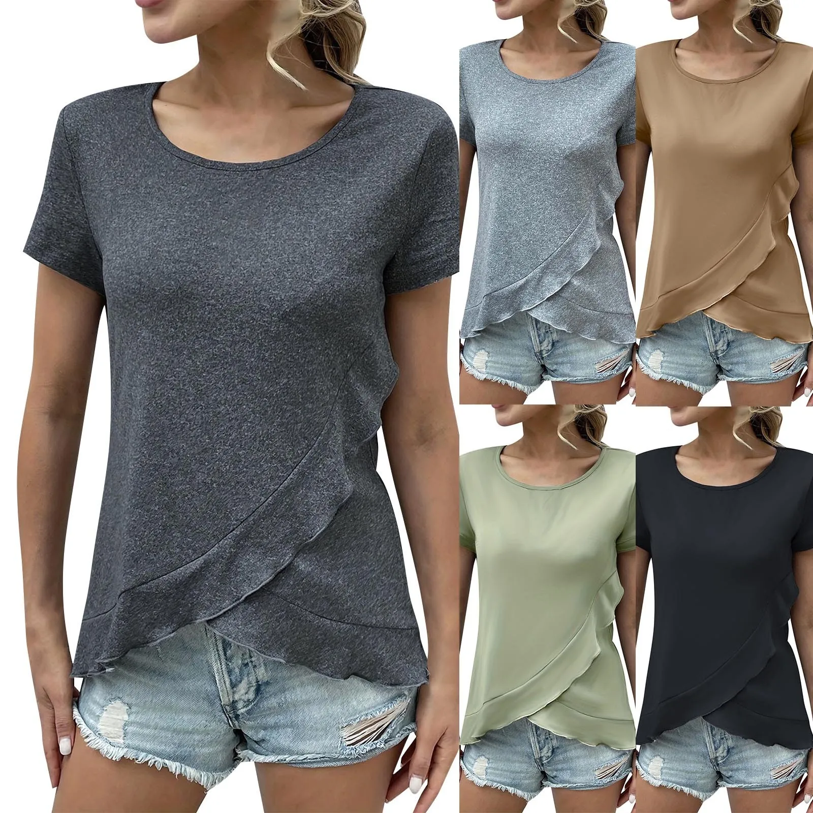 

Athletic Wear Tops for Women Personality Design Casual Slim Short Sleeve T Shirt Stripe Tunic for Women Long Long Sleeve Tee