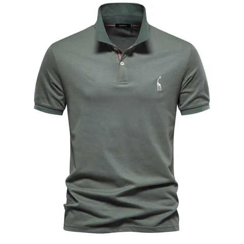 Aiopeson merk heren polo shirts katoenen polo shirts voor mannen korte mouw hoge hoeveelheid vaste polo mannen nieuwe zomer kleding