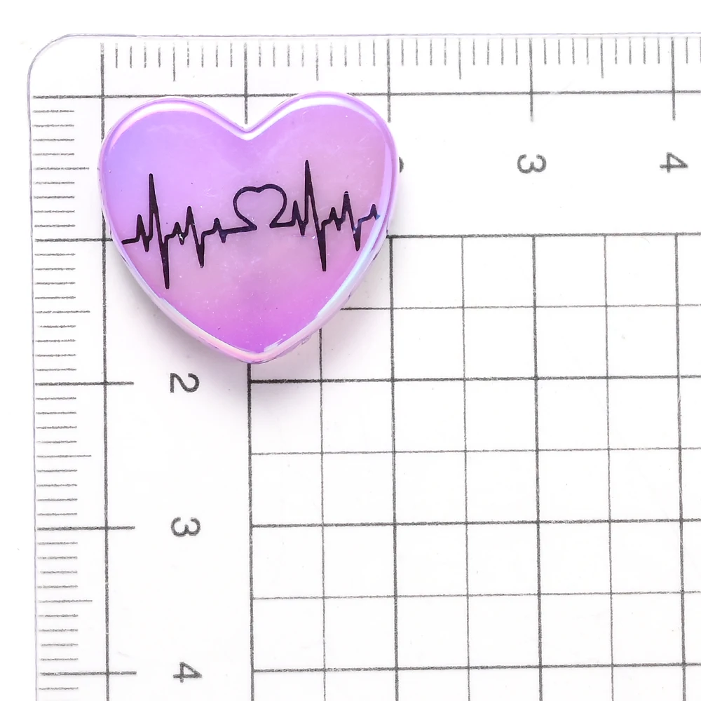 10 шт. акриловые бусины в форме сердца 18 х21 мм