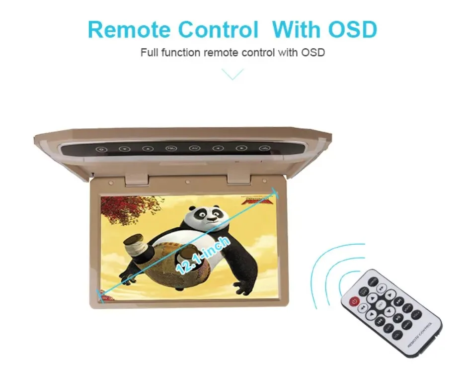 12-дюймовый ультратонкий HD-экран автомобильный флип-вниз кровельный потолочный
