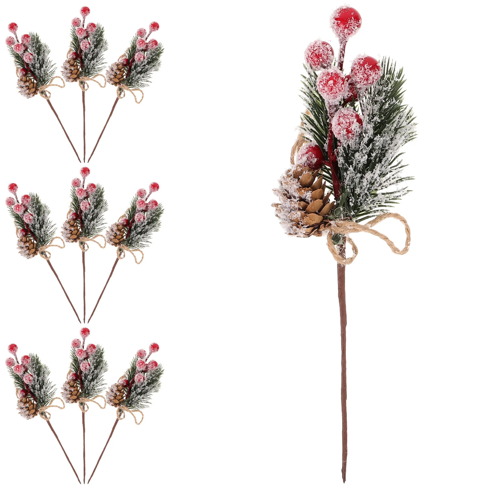 

Artificial Pine Needles Garland Red Berry Pine Pick Branches For Christmas Flower Arrangement Wreaths Decorations