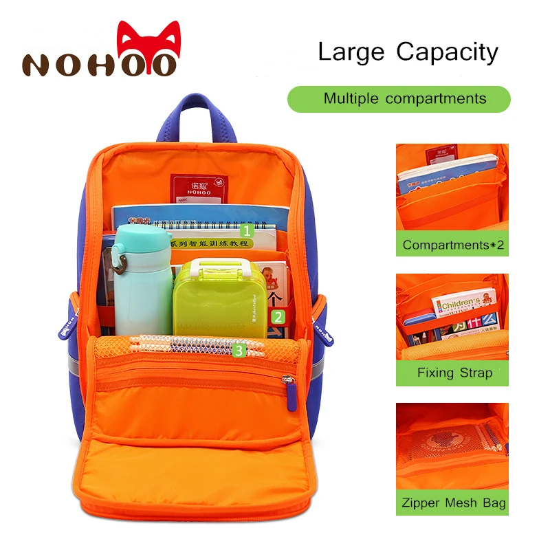 Fashion Blue School Bags for Boys Large Capacity Children Waterproof Backpack for Primary School Students 1-6 Grade Schoolbags