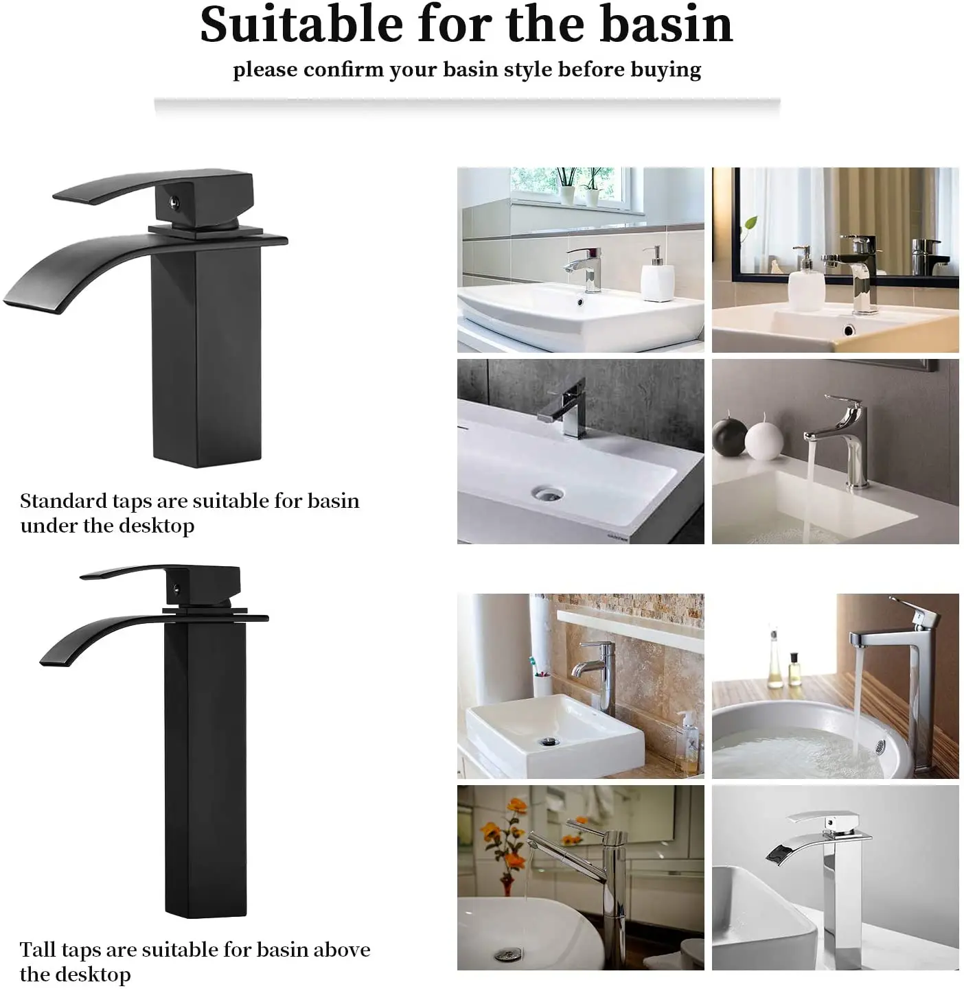 Смеситель для раковины в ванную комнату водопад кран однорычажный латунный