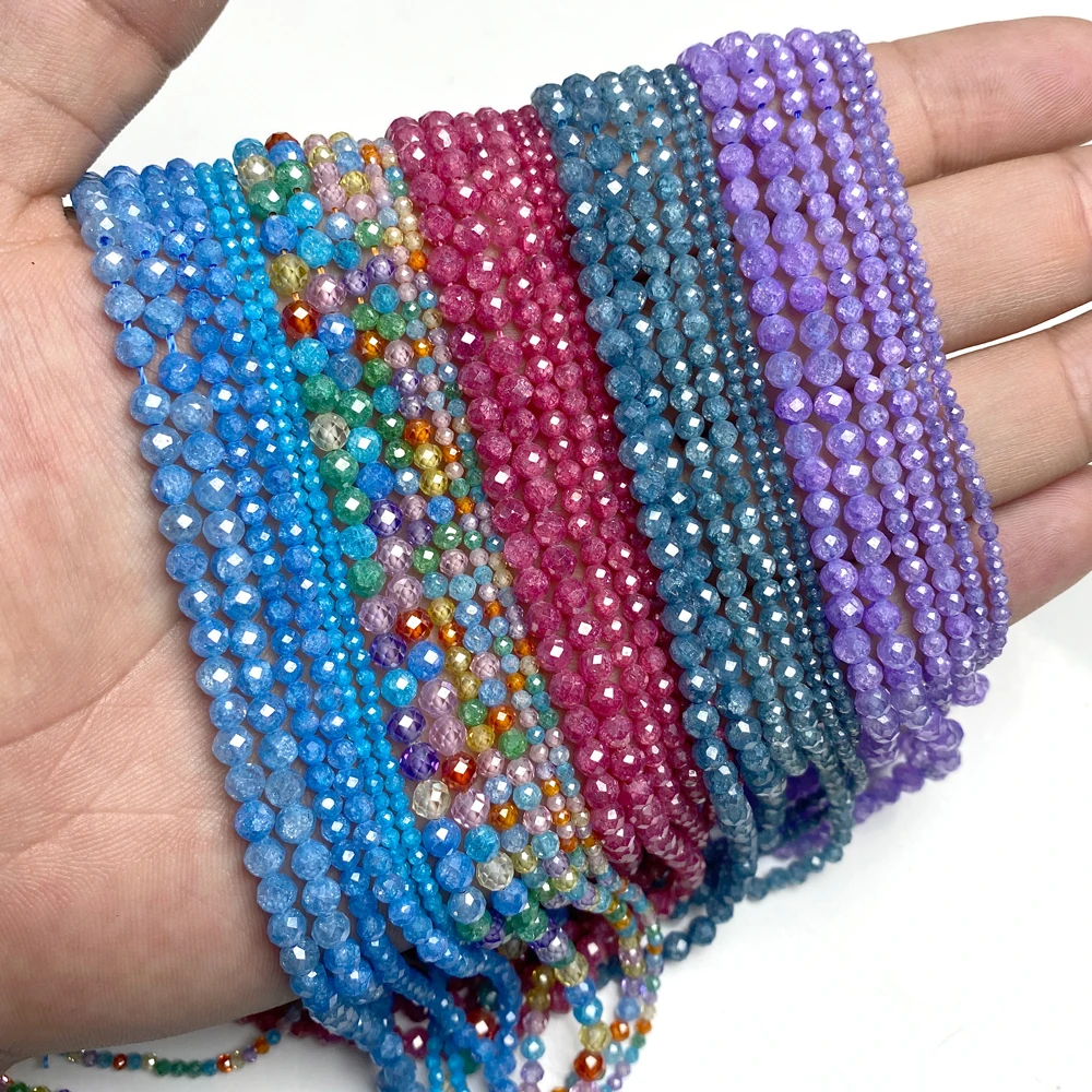 Фото New 2 3 4 MM Faceted Colorful Natural Gem Stone Zircon Beads Loose Small Seed Crustal Quartz Stone Spacer Beads Jewelry Making №5