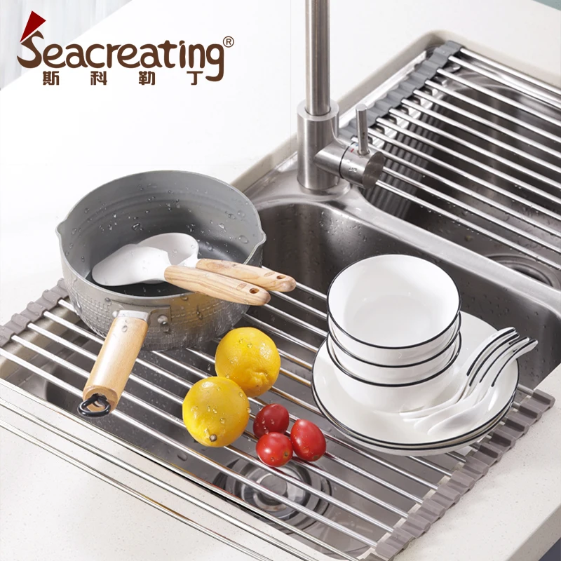 Регулируемая сушилка полка для слива лоток складной органайзер раковины