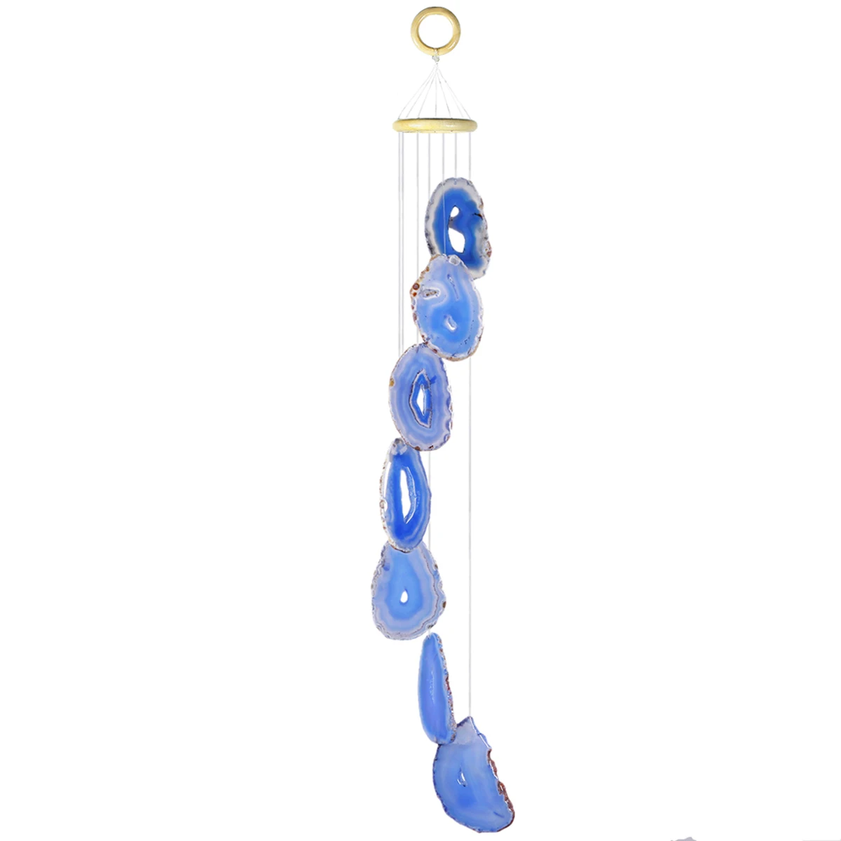 Irregular Reiki Natural Agate Slices Wind Chimes Healing Wall Window Hanging Ornaments Room Decor Nordic Home Decoration