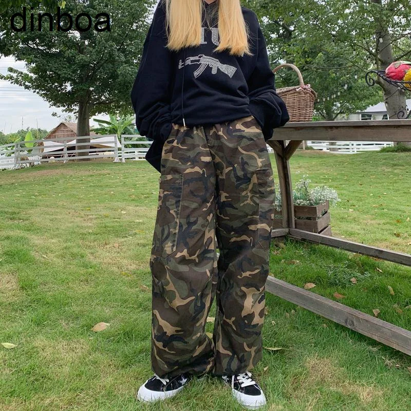 

Y2k Streetwear Korean Cargo Hip Hop Army Green Baggy Harem Trousers Sweatpants Camouflage Pants High Waist Alt Joggers for Women