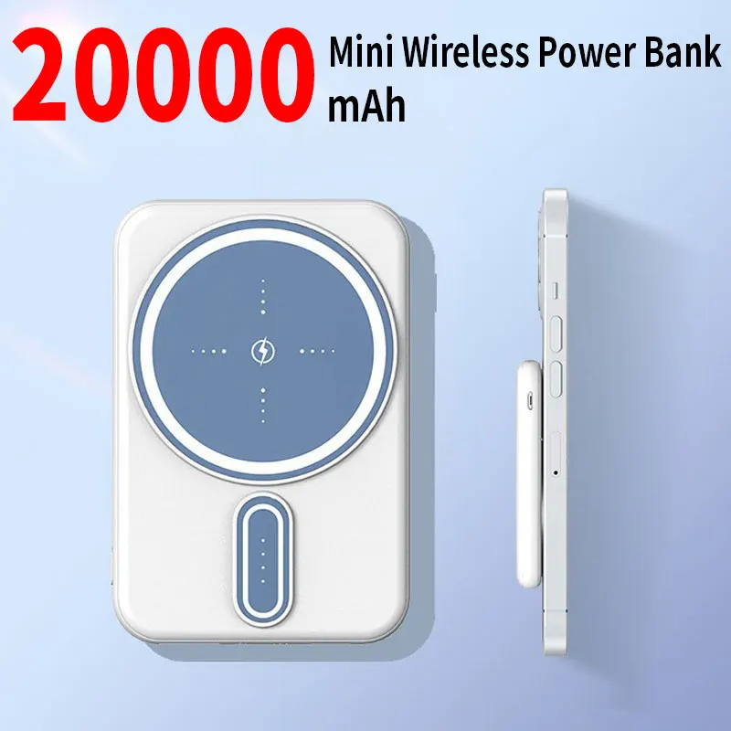 

Magnetic Power Bank Wireless Fast Charging 20000mAh Mini Portable Charger USB Outupt External Battery Pack for iPhone12/13