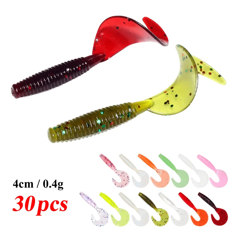 

30 Pieces Fishing Gear Lures Baits Soft Bait 4Cm/0.4G 13 Colors Soft Worm Fish Gear Accessories