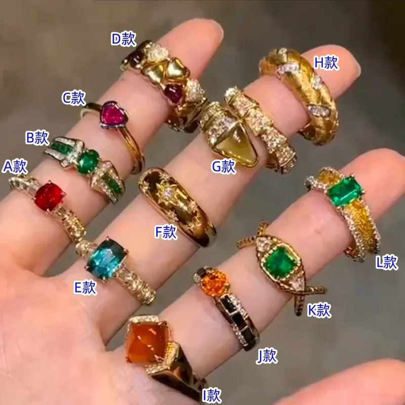 Женское Винтажное кольцо со змеиным камнем