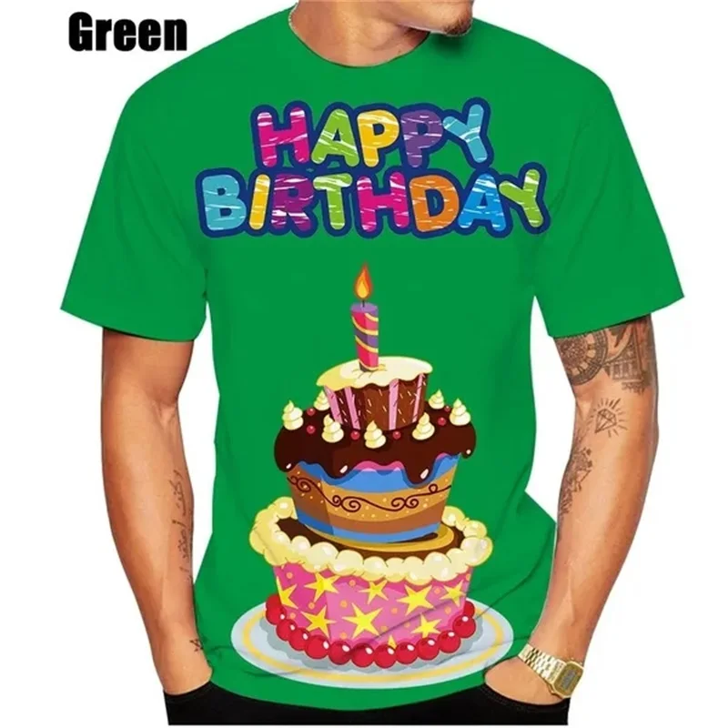 Футболка Мужская/женская с коротким рукавом круглым вырезом и 3D-принтом торта на