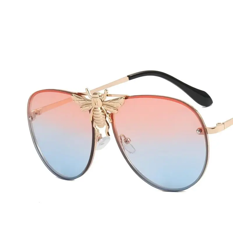 Женские солнцезащитные очки в стиле ретро модные большой оправе с изображением