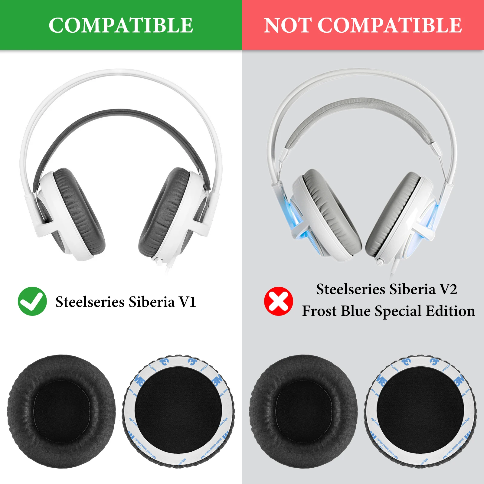 Сменные амбушюры Geekria QuickFit для игровых наушников SteelSeries Siberia V1 V2 V3 Prism