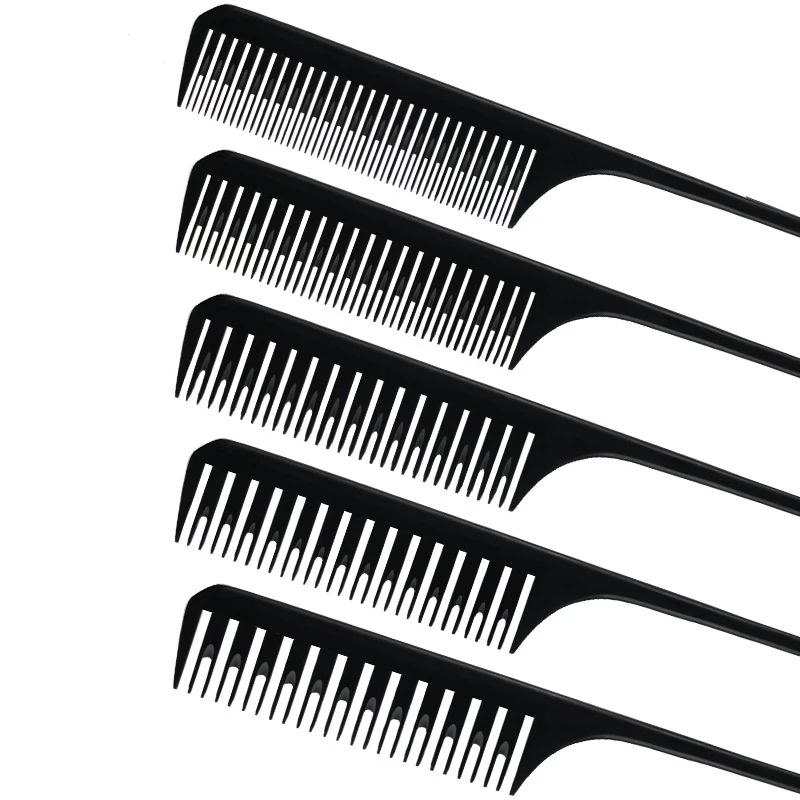 

Professional Hairdressing Comb Steel Tip Tail Pick Dyeing Comb Salon Highlighting Hair Comb Anti Static Barber Hair Cutting Comb