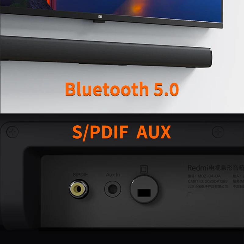 ТВ-колонка Xiaomi Redmi полнодиапазонный настенный черный матовый канал S/PDIF AUX BT5.0