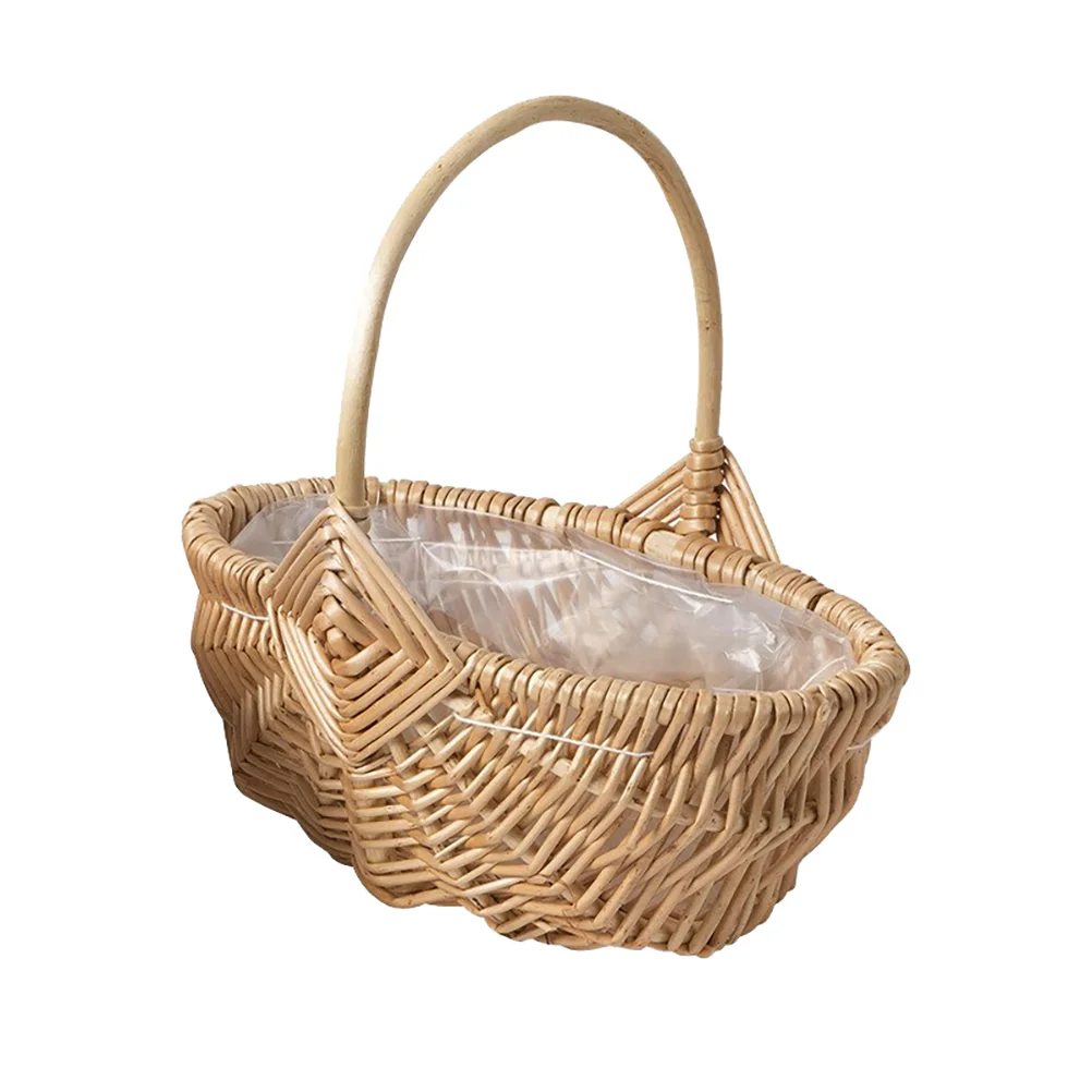 

Basket Baskets Wicker Storage Flower Woven Picnic Hanging Wall Fruit Wooden Hamper Decorative Pantry Handmadeserving Planters