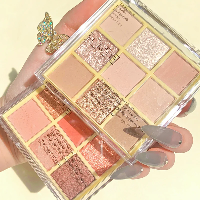 

Палетка матовых теней для век HEALLOR, 9 цветов, водостойкие прозрачные натуральные тени для век, стойкие, легко носить, макияж для век