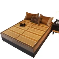 Summer Mat Wholesale Folding Double-Sided Rattan Mat Straw Mat Dormitory Viscose Fiber Mat Washable Carbonized Bamboo Mat