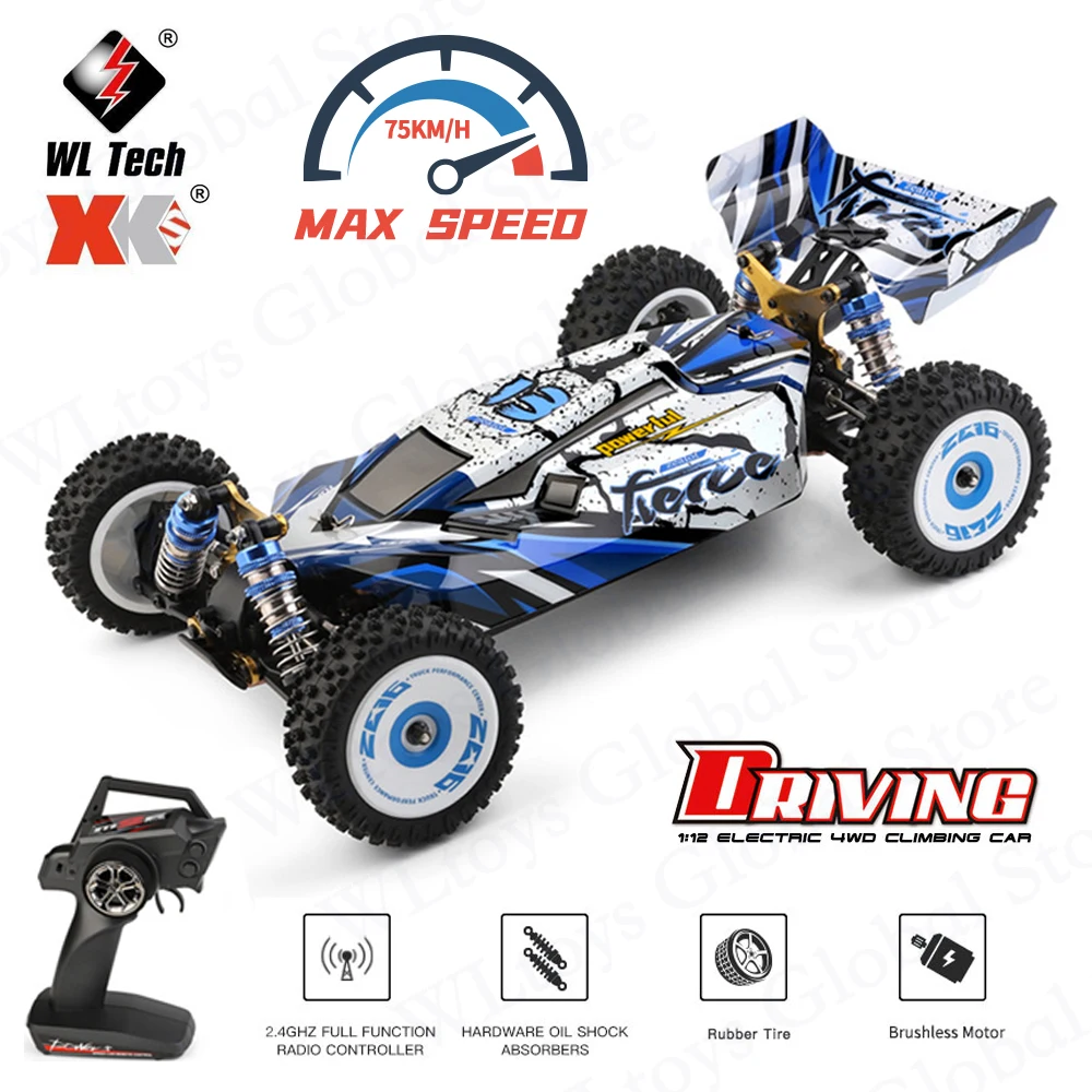 WLtoys 124017 124018 124019 RC Car 2.4G Electric Brushless 4WD 75KM/H High Speed Off-Road Drift Remote Control Toys For Children