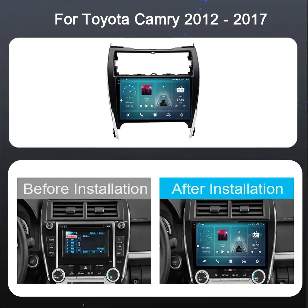 10-дюймовый автомобильный радиоприемник Android 14 для Toyota Camry 2012-2017, автомобильное стерео, Wi-Fi, GPS-навигация, головное устройство с раздельным экраном, FM-радио (art.: 3920c8ccdbec3) - 3920c8ccdbec3