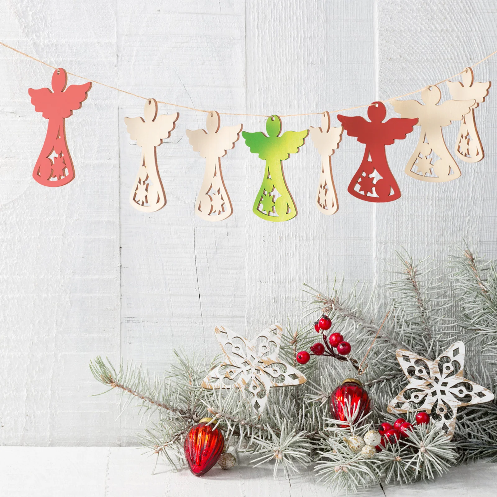 30 шт. детская ручная роспись рождественский ангел патч DIY поделки из дерева