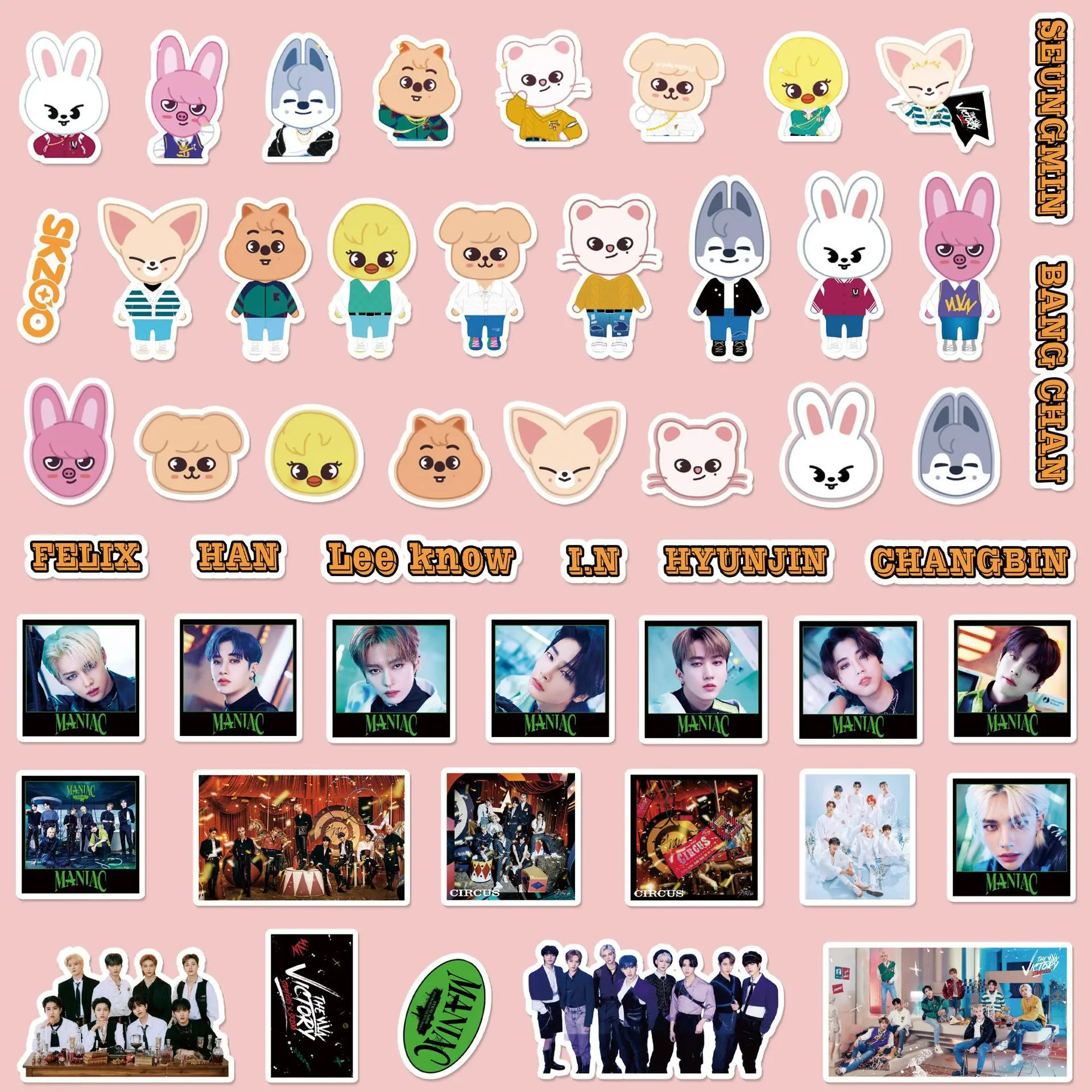 

95PCS Kpop Stray Kids Stickers Scrapbooking MAXIDENT Album Logo For Phone Case DIY Laptop Notebook Cartoon Sticker Accessories