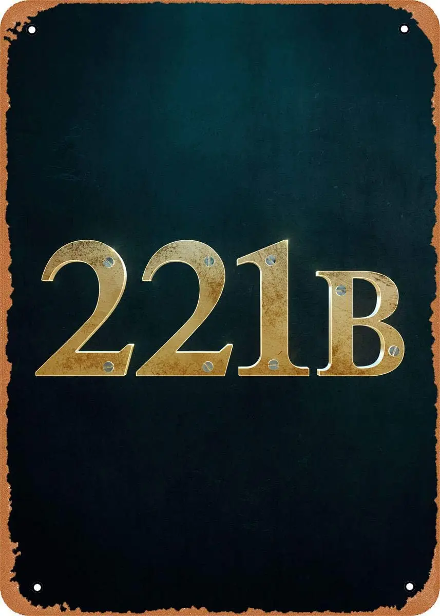 

Винтажная металлическая вывеска 221B Baker Street Books, Movies Shows