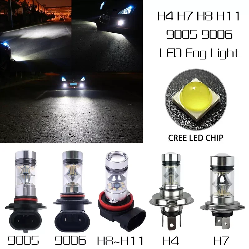 

Hot LED Fog Light 2 X High Power Foglight 60W Extremely Bright 6000K LED Lights Bulbs 1000LM H8 9005 9006 #94209