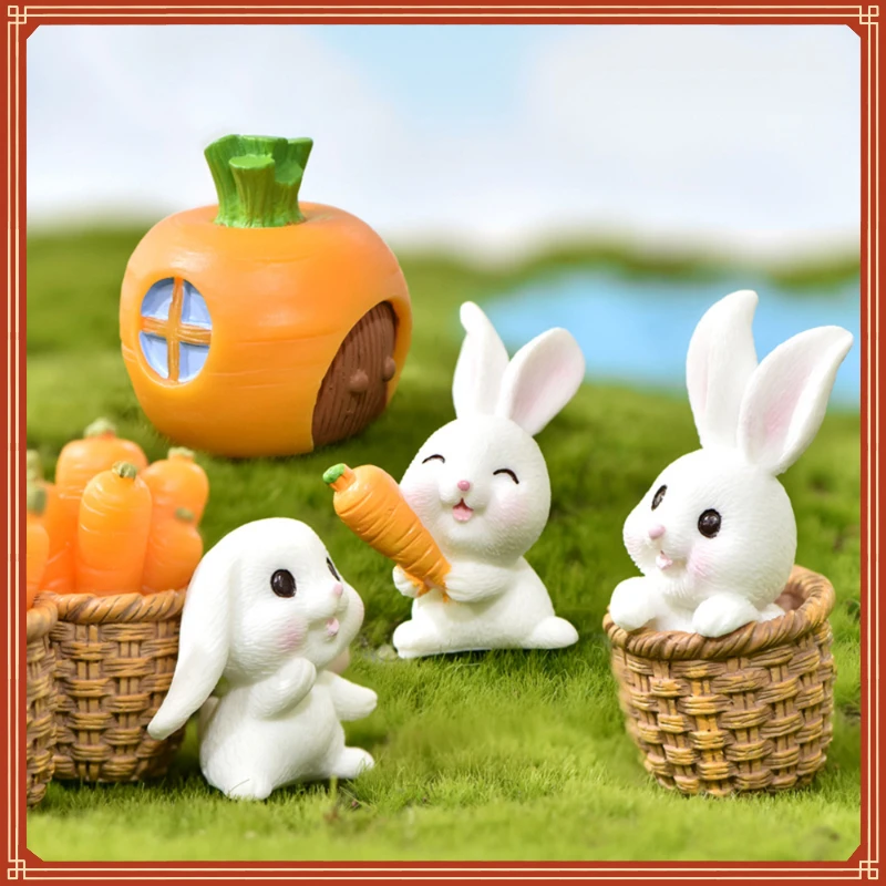 

Piece Set Easter Bunny Decoration Craft Miniature Model Home Decoration Desktop Garden Decoration Easter Decoration