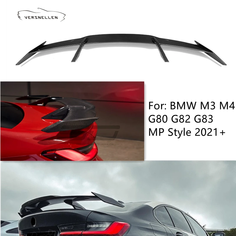 

MP Style Dry Carbon Fiber Spoiler Wings For BMW M3 M4 G80 G82 G83 Sedan MP Style Rear Spoiler 2021 Car Rear Trunk Spoiler