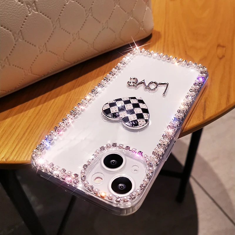 

Женский Прозрачный чехол с бриллиантами для IPhone 11 12 13 Pro Max 11 12 13