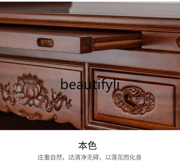 Буддийский стол из массива дерева с шкафом для Тайваньского буддийского зала