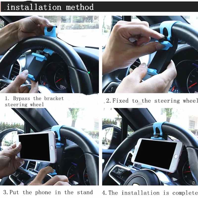 Universal Car Steering Wheel Clip Mount Holder for iPhone 8 7 7Plus 6 6s Samsung Xiaomi Huawei Mobile Phone GPS images - 6