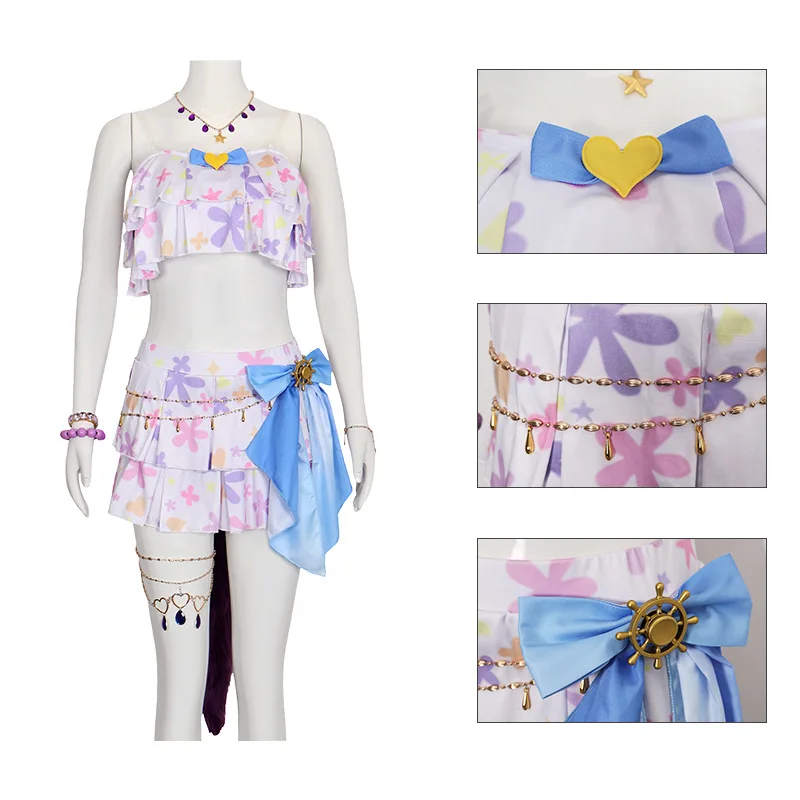 Фото Костюм для косплея Uma Musume Pretty Derby Vivlos Swimsuit Eclat, головной убор, наряд для Хэллоуина, аниме, Комик-Кон №2