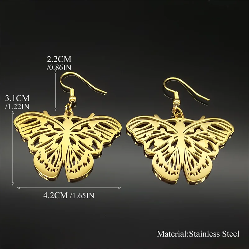 Полые серьги-кольца с бабочкой и цветком для женщин мужчин серьги-капли из