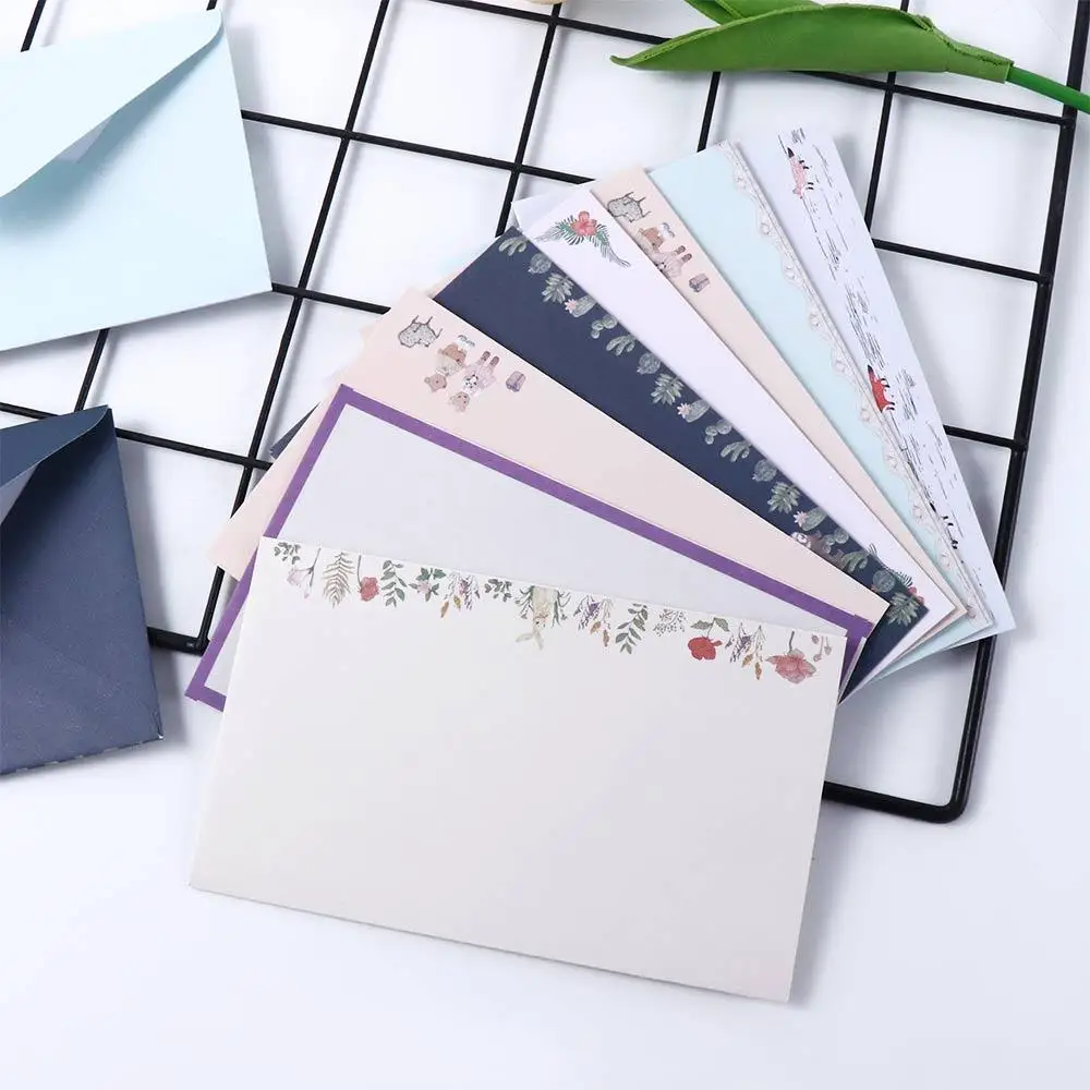 

Подарочный конверт с красивым цветочным принтом на День святого Валентина, конверт с буквенным принтом, канцелярские принадлежности, бумага для письма, бумага для письма