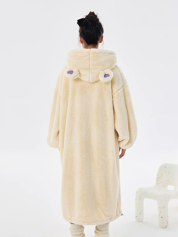 Ночная рубашка Kiss Cat женская осенне-зимняя милая пижама средней длины из