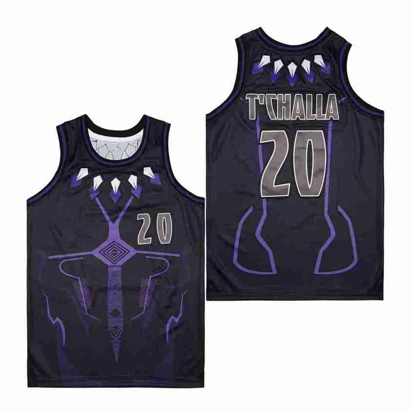 

BG Basketball Jersey 20 T'CHALLA Pink Black Panther Jerseys Embroidery Sewing Outdoor Sportswear Hip-hop 2022 Summer black