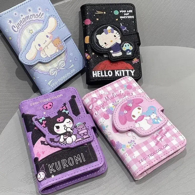 Sanrio бумажник для денег кошелек аниме Hellokitty Kuromi Cinnamoroll Kawaii монет с кнопками