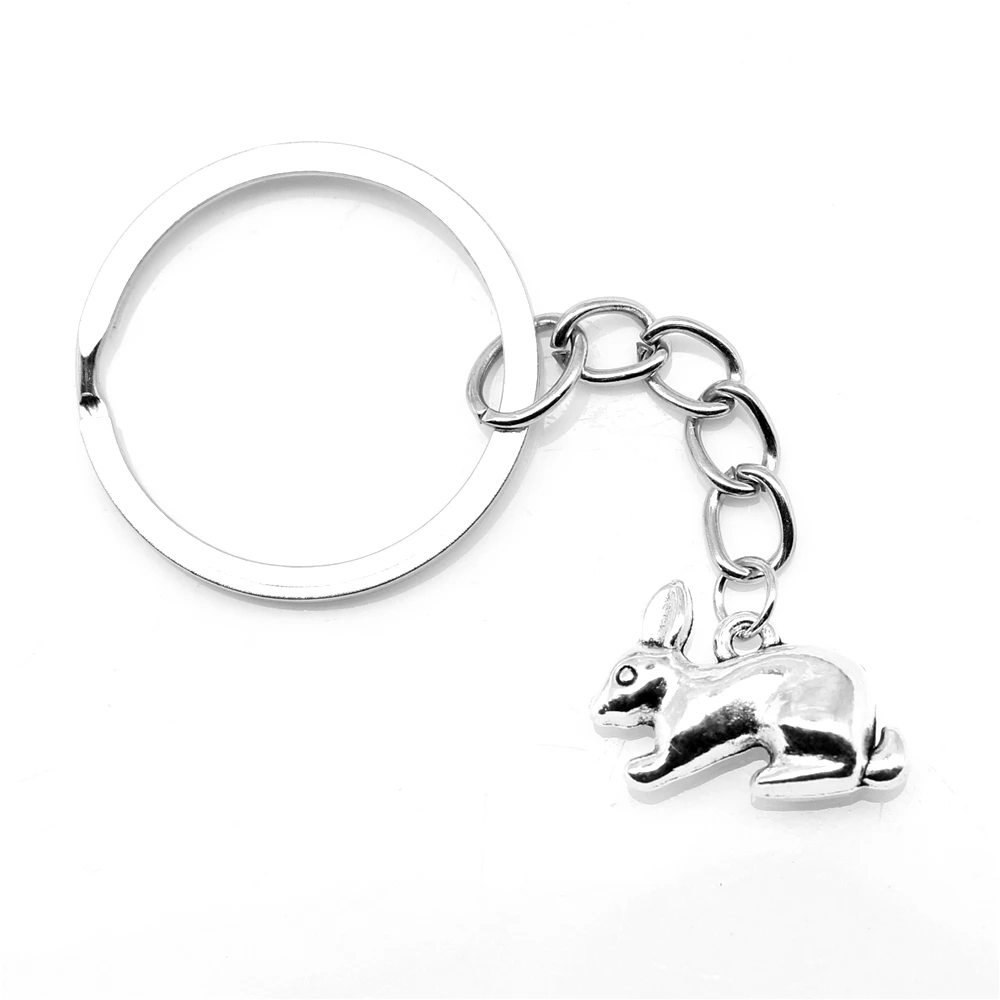 

1pcs Antique Silver Color 18x20mm Rabbit Head Keychain Handmade Jewerly Diy