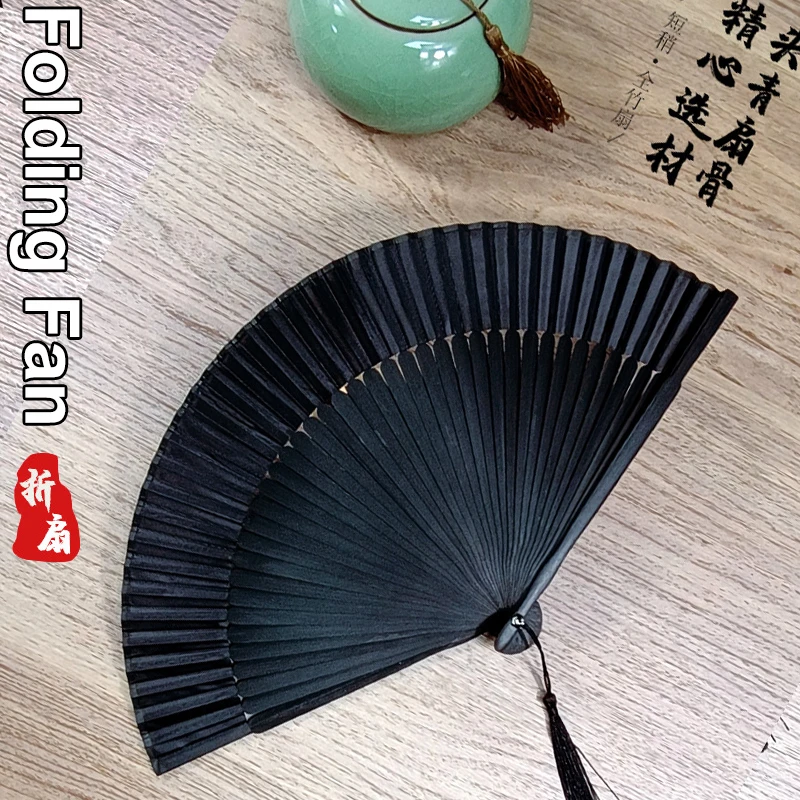 

Ancient style folding fans full bamboo hand fan 40 bone dance fan one-handed opening and closing craft fan girls gift wholesale