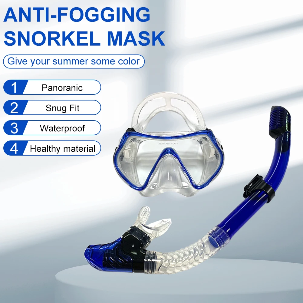 

Scuba Diving Mask And Snorkels Anti-Fog Tempered Glasses Diving Goggles Breath Tube Set Underwater Swimming Snorkeling Supplies