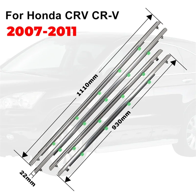 

Уплотнители для окон автомобиля для Honda CRV CR-V 2007-2022, хромированная накладка на боковую дверь, ремень, уплотнительная лента для наружного оконного стекла, 4 шт.
