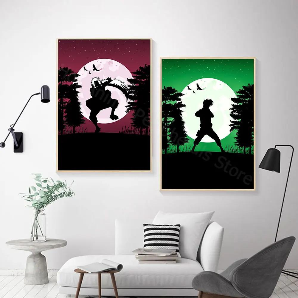 Картина на стену с изображением искусственного аниме холсте рисунком Какаси и